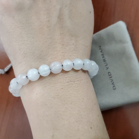 David Yurman Morganite 8mm Spiritual Beaded Bracelet Sterling Silver - Picture 9 of 9
